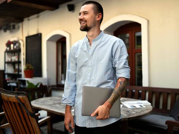 Wealthy man on holiday